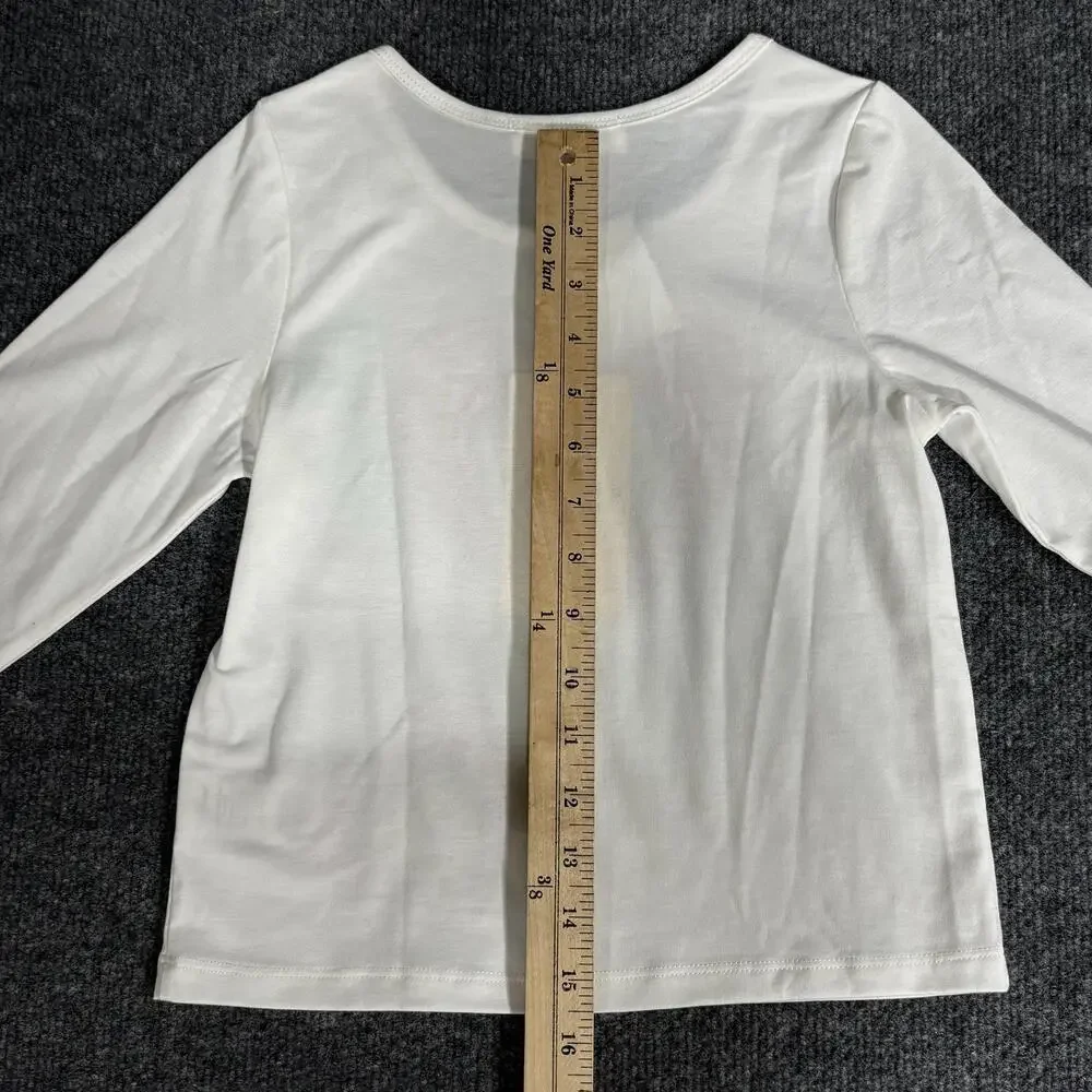 Hannah Banana Shirt Girls 8 White Heart Sequin Long Sleeve Graphic Top New